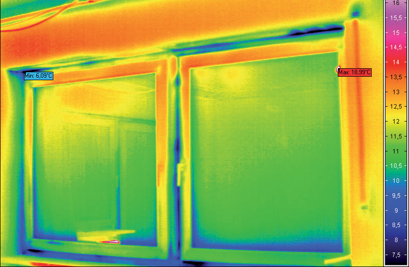Infrarotaufnahme eines Fensters